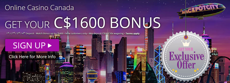 JackpotCity Casino Canada bonus